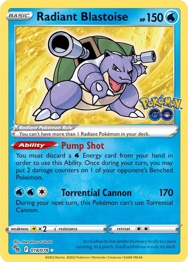Radiant Blastoise - Pokemon GO (PGO) LP *FOIL*