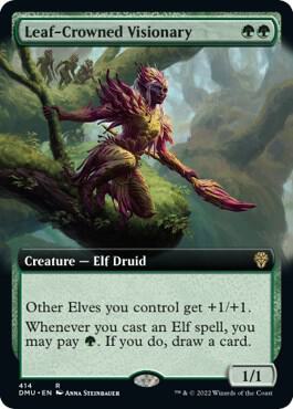 Leaf-Crowned Visionary (Extended Art) - Dominaria United (DMU) NM