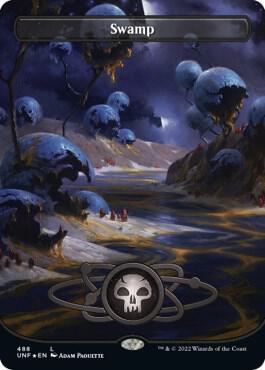 Swamp (488) (Borderless) (Galaxy Foil) - Unfinity (UNF) NM *FOIL*