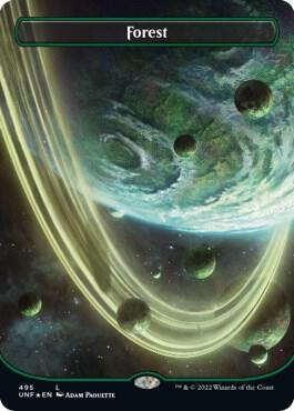 Forest (495) (Borderless) (Galaxy Foil) - Unfinity (UNF) NM *FOIL*