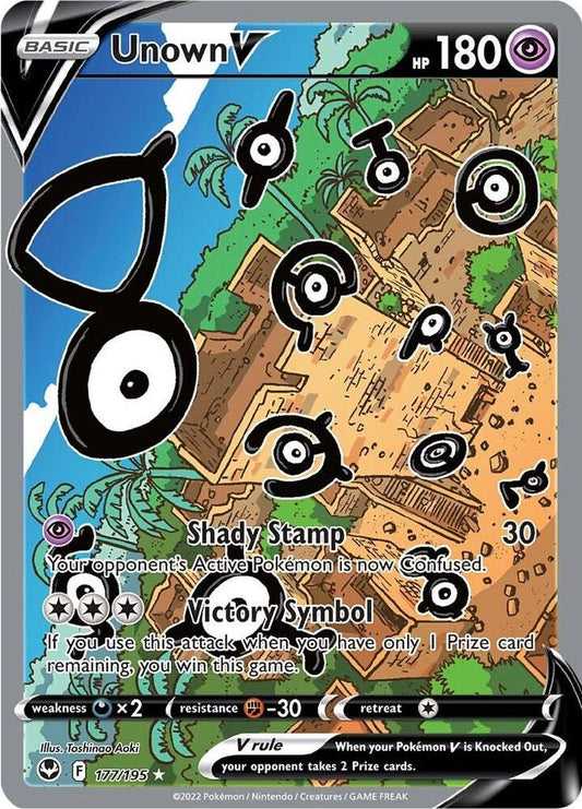 Unown V (Alternate Full Art) - SWSH12: Silver Tempest (SWSH12) NM *FOIL*