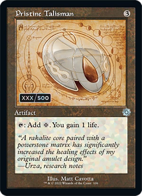 Pristine Talisman (Schematic) (Serial Numbered) - The Brothers' War: Retro Frame Artifacts (BRR) NM *FOIL*