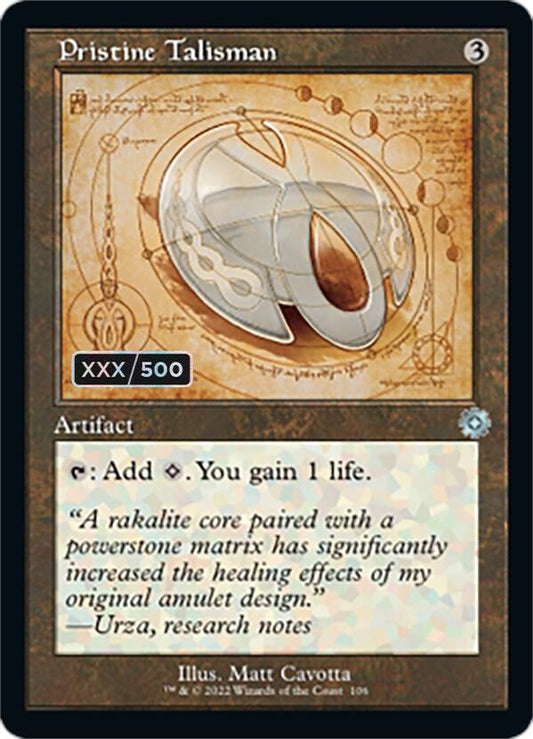 Pristine Talisman (Schematic) (Serial Numbered) - The Brothers' War: Retro Frame Artifacts (BRR) NM *FOIL*