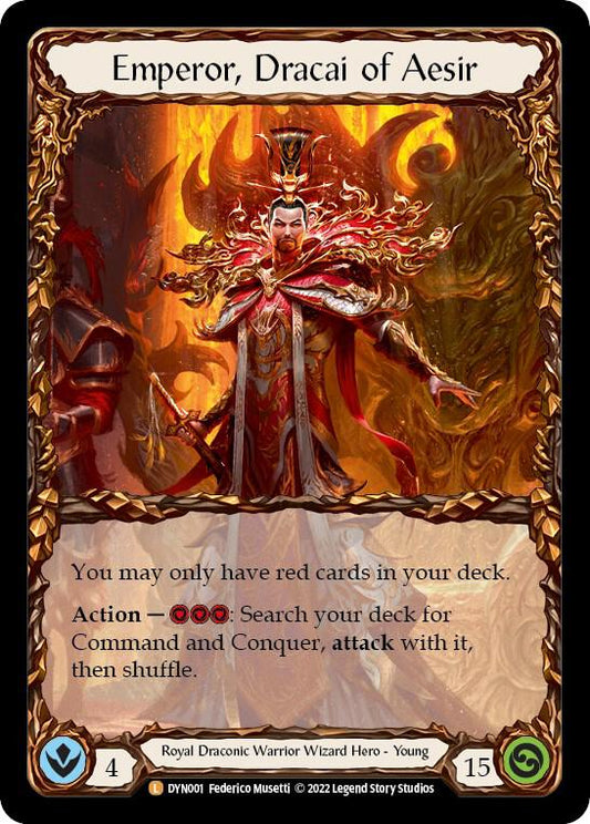 Emperor, Dracai of Aesir - Dynasty (DYN) Rainbow Foil NM *FOIL*