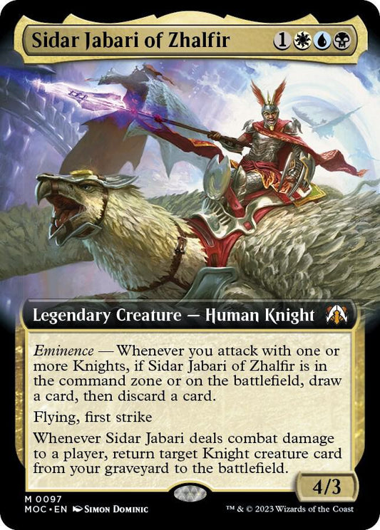 Sidar Jabari of Zhalfir (Extended Art) - Commander: March of the Machine (MOC) LP *FOIL*