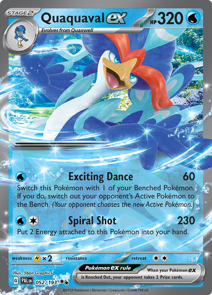 Quaquaval ex - 052/193 - SV02: Paldea Evolved (PAL) NM *FOIL*