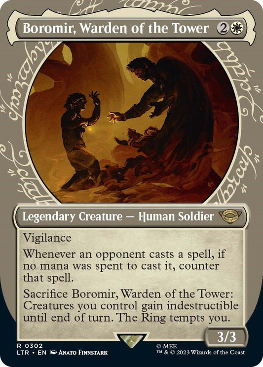 Boromir, Warden of the Tower (Showcase) - Universes Beyond: The Lord of the Rings: Tales of Middle-earth (LTR) NM