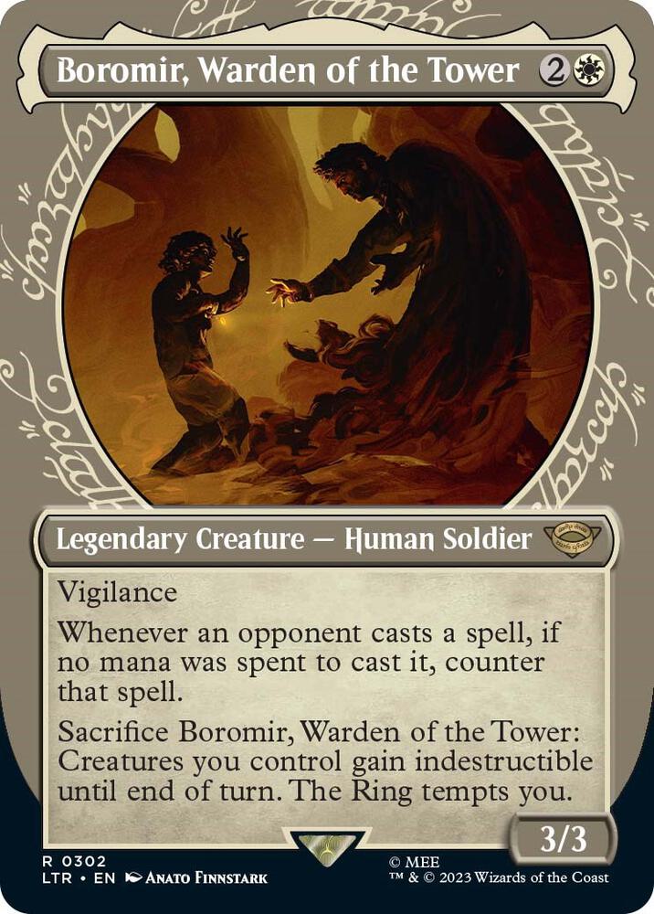 Boromir, Warden of the Tower (Showcase) - Universes Beyond: The Lord of the Rings: Tales of Middle-earth (LTR) NM *FOIL*