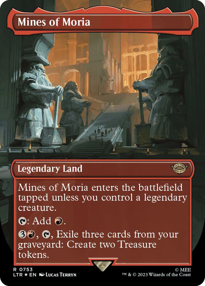Mines of Moria (Borderless) (Surge Foil) - Universes Beyond: The Lord of the Rings: Tales of Middle-earth (LTR) NM *FOIL*