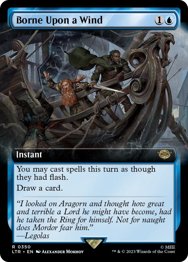 Borne Upon a Wind (Extended Art) - Universes Beyond: The Lord of the Rings: Tales of Middle-earth (LTR) NM
