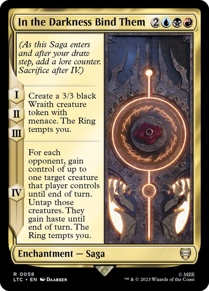 In the Darkness Bind Them - Commander: The Lord of the Rings: Tales of Middle-earth (LTC) NM