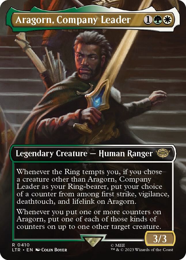 Aragorn, Company Leader (Borderless) - Universes Beyond: The Lord of the Rings: Tales of Middle-earth (LTR) NM