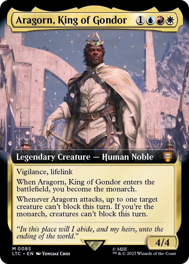 Aragorn, King of Gondor (Extended Art) - Commander: The Lord of the Rings: Tales of Middle-earth (LTC) NM *FOIL*