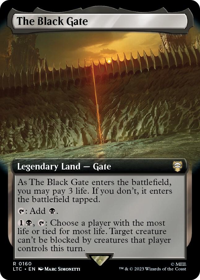 The Black Gate (Extended Art) - Commander: The Lord of the Rings: Tales of Middle-earth (LTC) NM