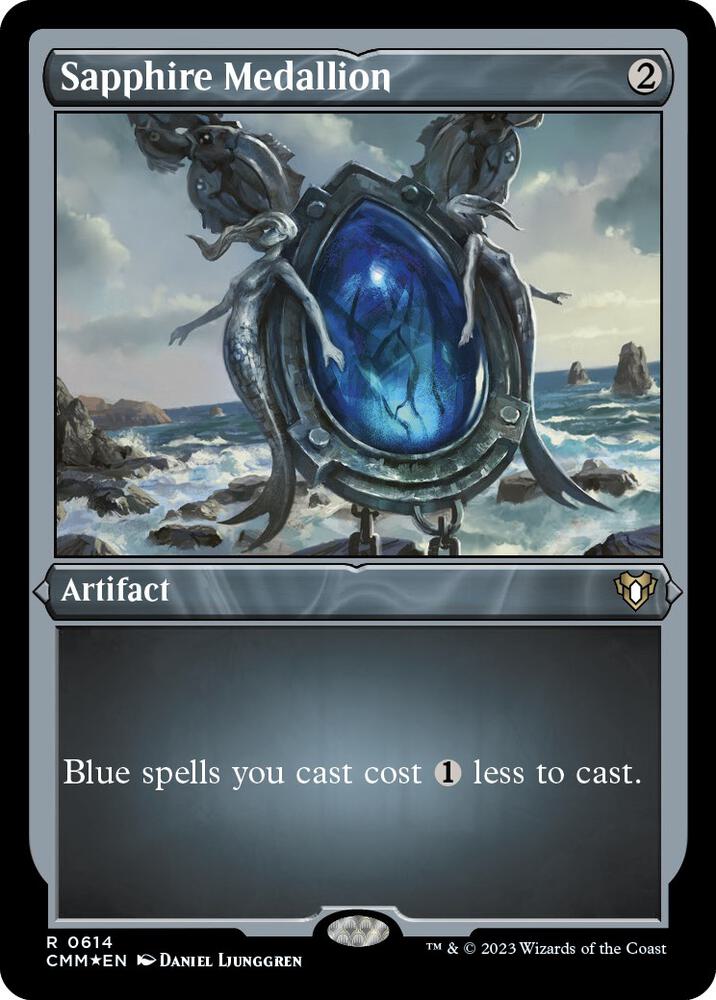 Sapphire Medallion (Foil Etched) - Commander Masters (CMM) NM *FOIL*