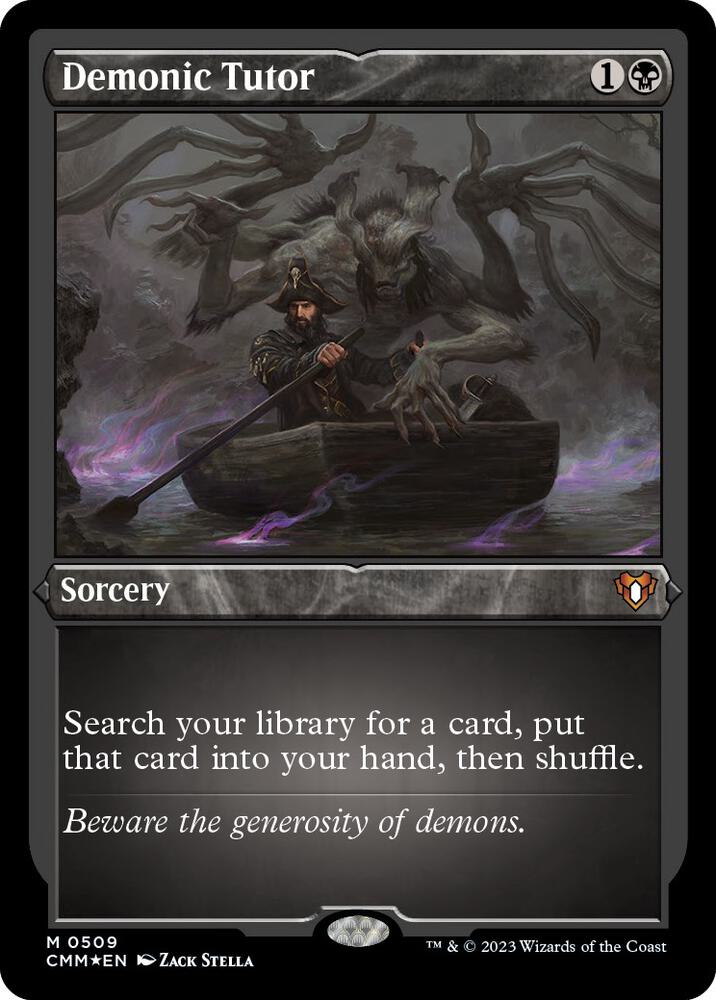 Demonic Tutor (Foil Etched) - Commander Masters (CMM) NM *FOIL*