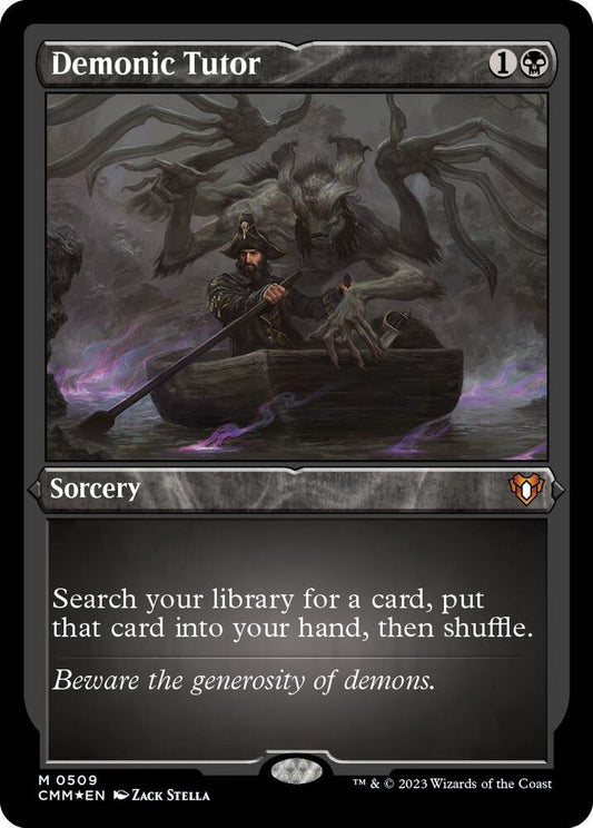Demonic Tutor (Foil Etched) - Commander Masters (CMM) NM *FOIL*