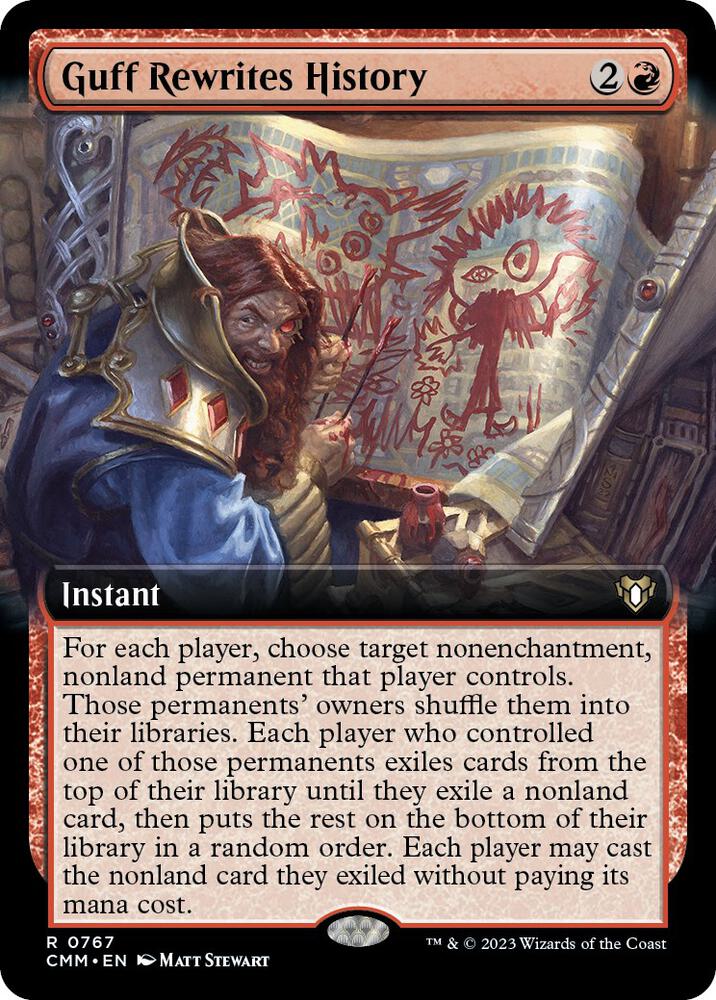 Guff Rewrites History (Extended Art) - Commander Masters (CMM) NM *FOIL*