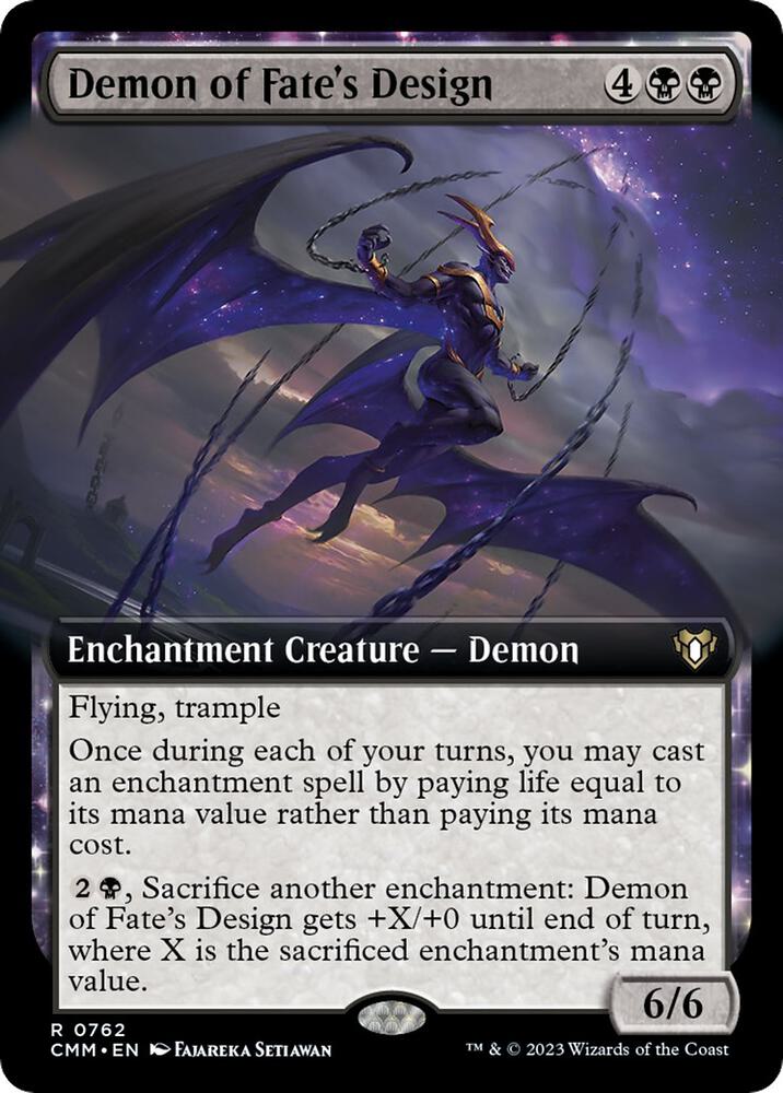 Demon of Fate's Design (Extended Art) - Commander Masters (CMM) NM *FOIL*