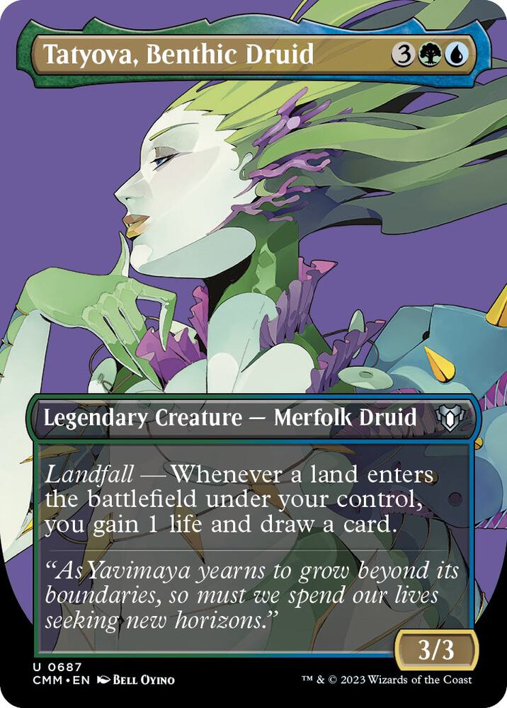 Tatyova, Benthic Druid (Borderless) - Commander Masters (CMM) NM *FOIL*