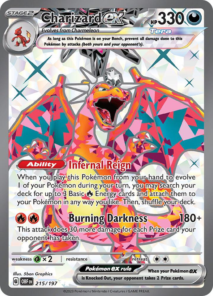 Charizard ex - 215/197 - SV03: Obsidian Flames (OBF) NM *FOIL*