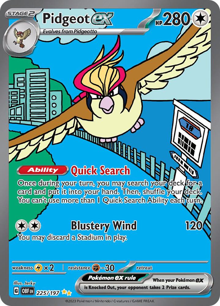 Pidgeot ex - 225/197 - SV03: Obsidian Flames (OBF) NM *FOIL*