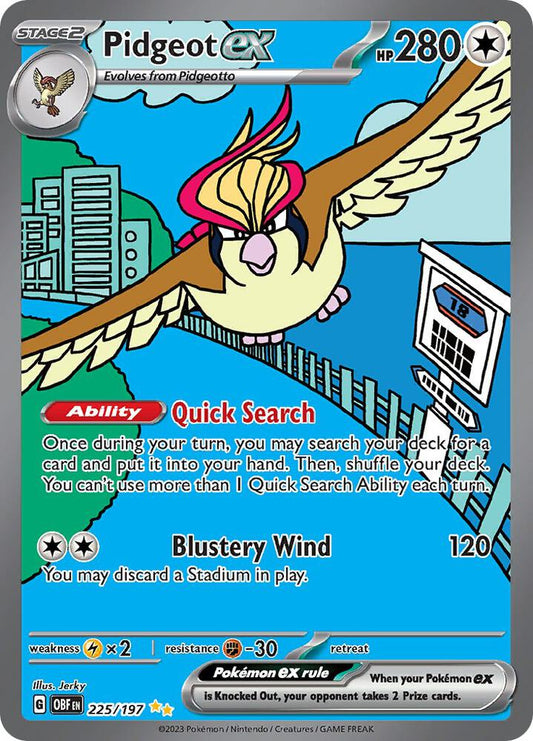 Pidgeot ex - 225/197 - SV03: Obsidian Flames (OBF) NM *FOIL*