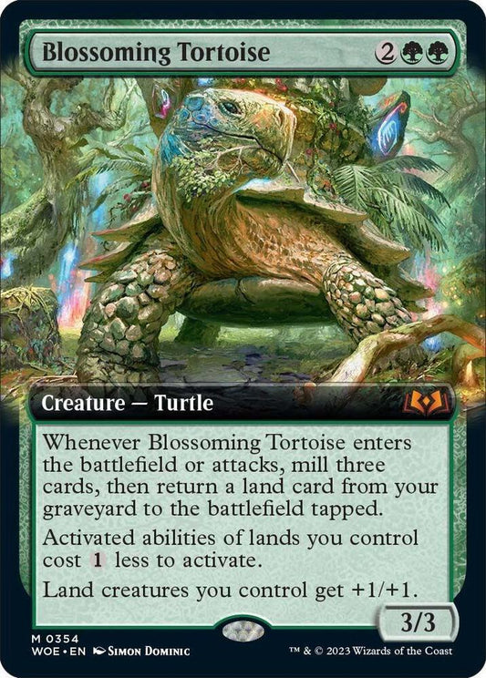 Blossoming Tortoise (Extended Art) - Wilds of Eldraine (WOE) NM *FOIL*