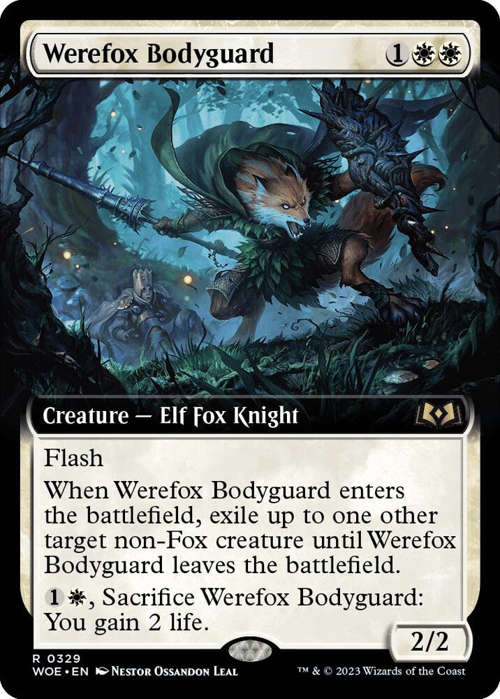 Werefox Bodyguard (Extended Art) - Wilds of Eldraine (WOE) NM *FOIL*