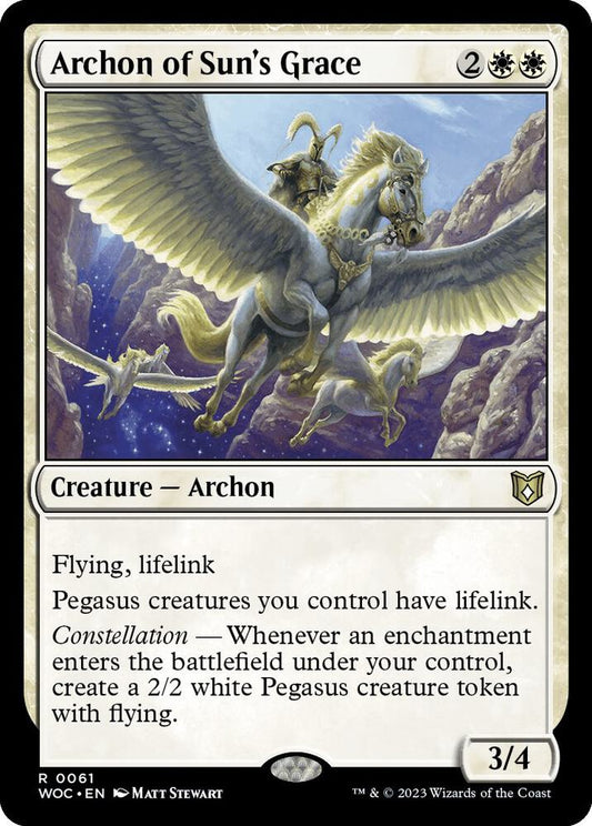 Archon of Sun's Grace - Commander: Wilds of Eldraine (WOC) NM