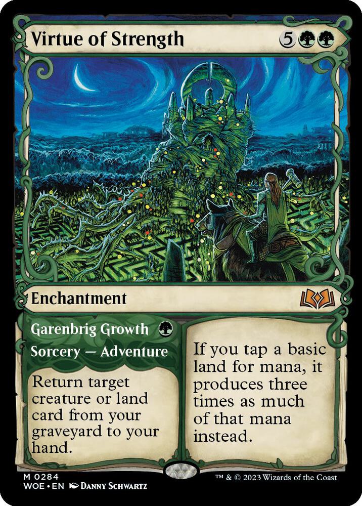 Virtue of Strength (Showcase) - Wilds of Eldraine (WOE) NM