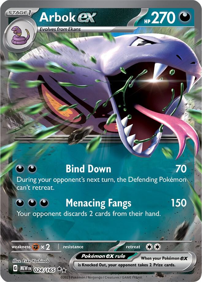 Arbok ex - 024/165 - SV: Scarlet & Violet 151 (MEW) SV: Scarlet & Violet 151 NM *FOIL*