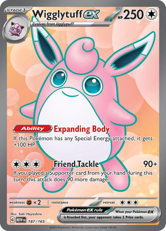 Wigglytuff ex - 187/165 - SV: Scarlet & Violet 151 (MEW) NM *FOIL*