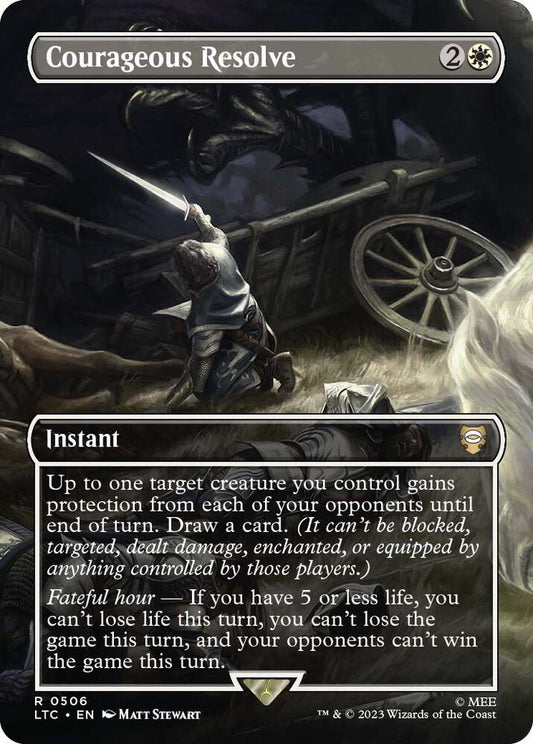 Courageous Resolve (Borderless) - Commander: The Lord of the Rings: Tales of Middle-earth (LTC) NM