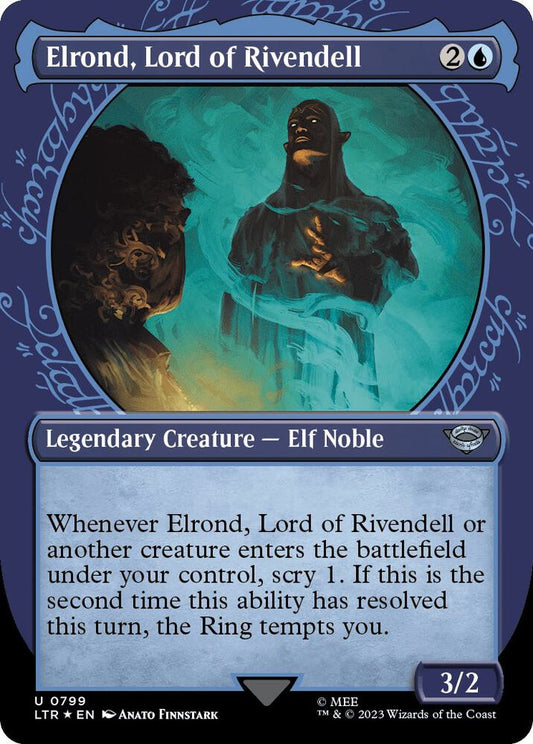 Elrond, Lord of Rivendell (Showcase) (Surge Foil) - Universes Beyond: The Lord of the Rings: Tales of Middle-earth (LTR) NM *FOIL*