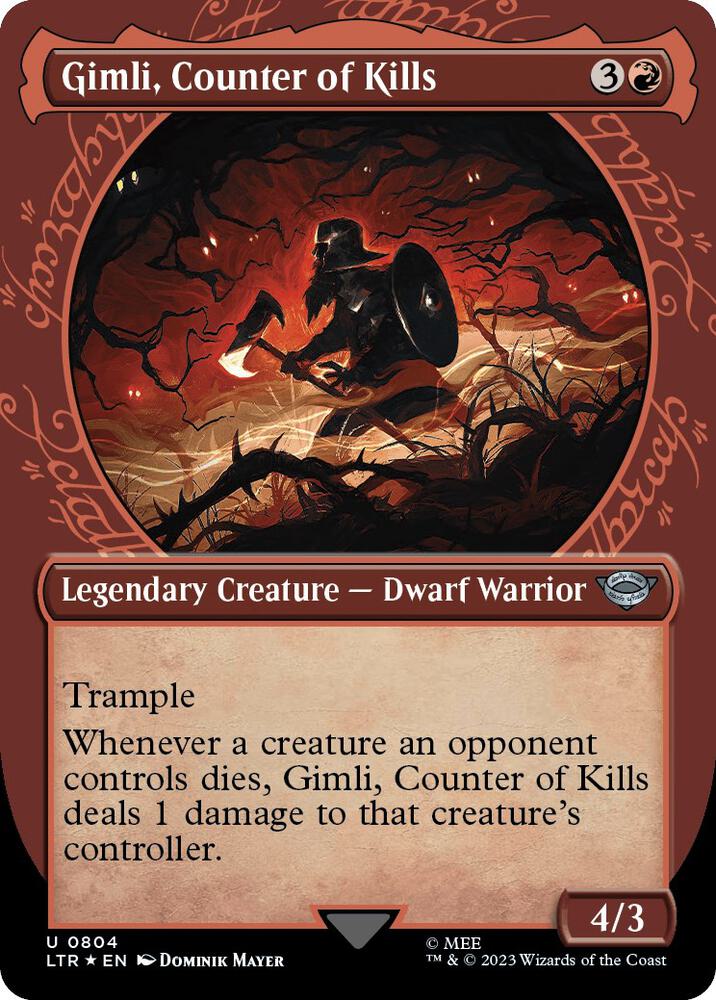 Gimli, Counter of Kills (Showcase) (Surge Foil) - Universes Beyond: The Lord of the Rings: Tales of Middle-earth (LTR) NM *FOIL*