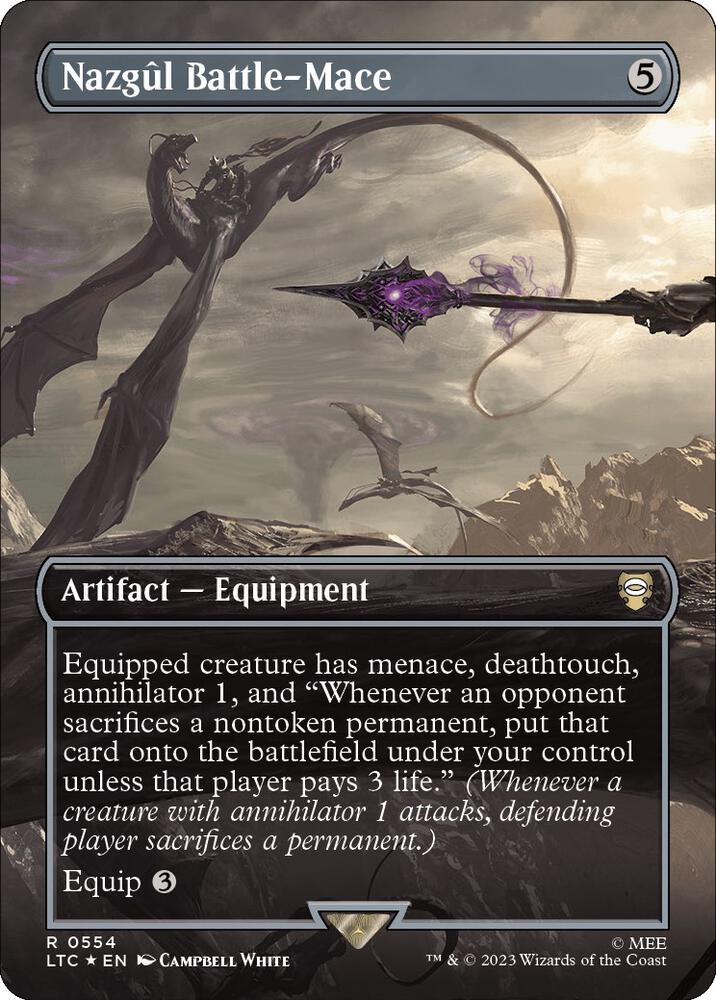 Nazgul Battle-Mace (Borderless) (Surge Foil) - Commander: The Lord of the Rings: Tales of Middle-earth (LTC) NM *FOIL*