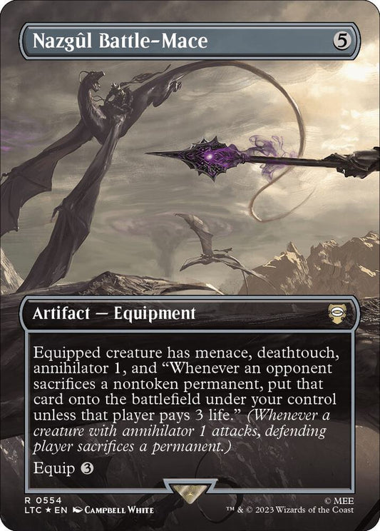 Nazgul Battle-Mace (Borderless) (Surge Foil) - Commander: The Lord of the Rings: Tales of Middle-earth (LTC) NM *FOIL*