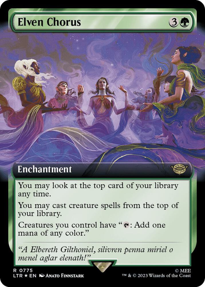 Elven Chorus (Extended Art) (Surge Foil) - Universes Beyond: The Lord of the Rings: Tales of Middle-earth (LTR) NM *FOIL*