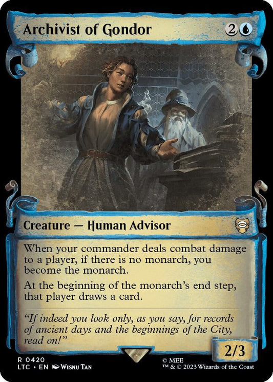 Archivist of Gondor (Showcase Scrolls) - Commander: The Lord of the Rings: Tales of Middle-earth (LTC) NM