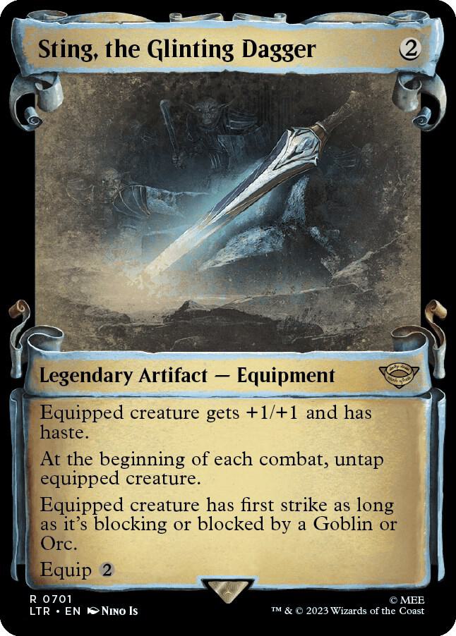 Sting, the Glinting Dagger (Showcase Scrolls) - Universes Beyond: The Lord of the Rings: Tales of Middle-earth (LTR) NM *FOIL*
