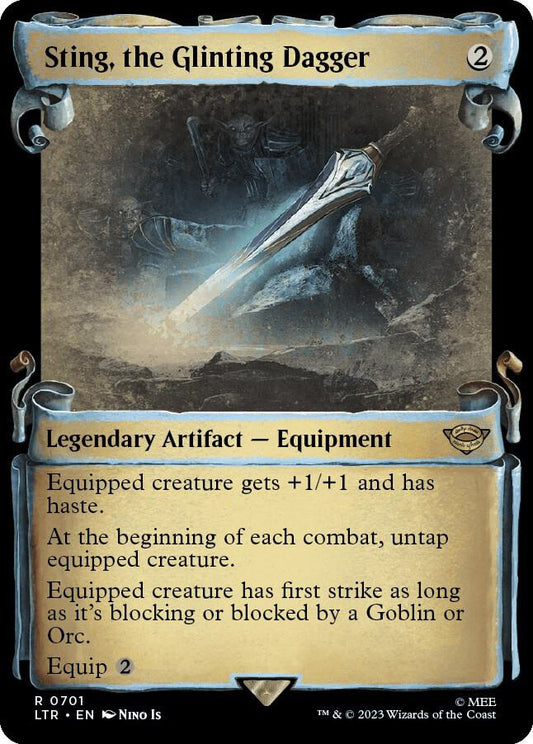 Sting, the Glinting Dagger (Showcase Scrolls) - Universes Beyond: The Lord of the Rings: Tales of Middle-earth (LTR) NM *FOIL*
