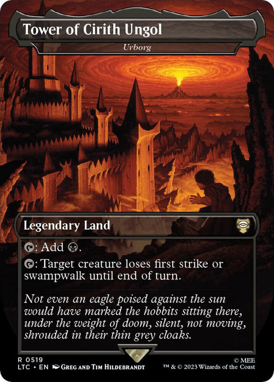 Tower of Cirith Ungol - Urborg (Borderless) - Commander: The Lord of the Rings: Tales of Middle-earth (LTC) NM *FOIL*