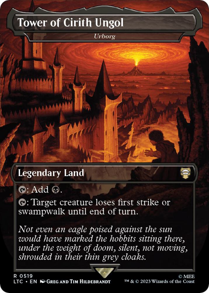 Tower of Cirith Ungol - Urborg (Borderless) - Commander: The Lord of the Rings: Tales of Middle-earth (LTC) NM