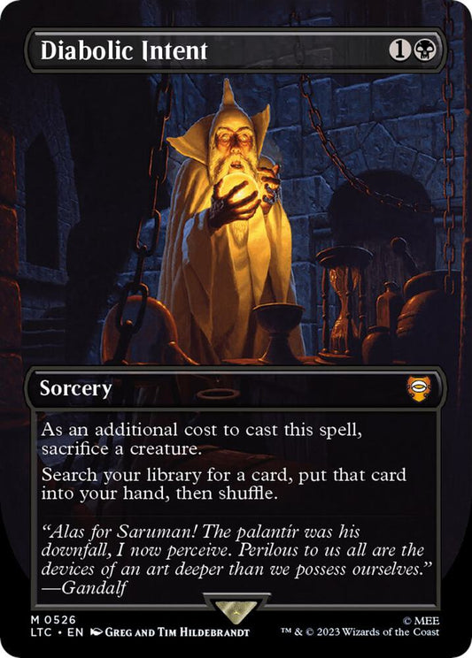 Diabolic Intent (Borderless) - Commander: The Lord of the Rings: Tales of Middle-earth (LTC) NM *FOIL*