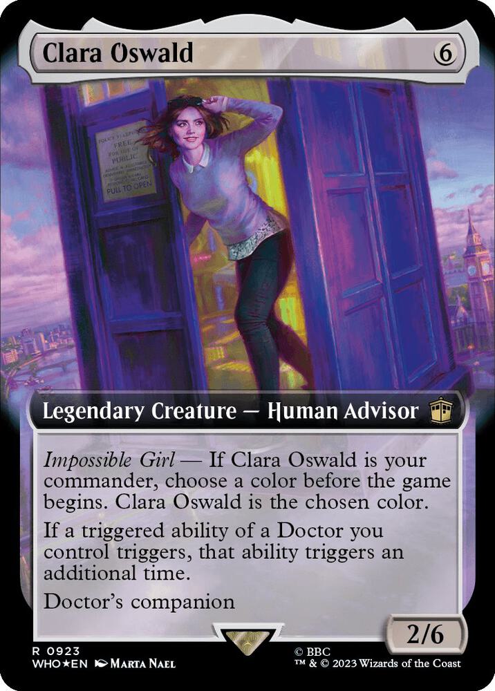 Clara Oswald (Extended Art) (Surge Foil) - Universes Beyond: Doctor Who (WHO) NM *FOIL*