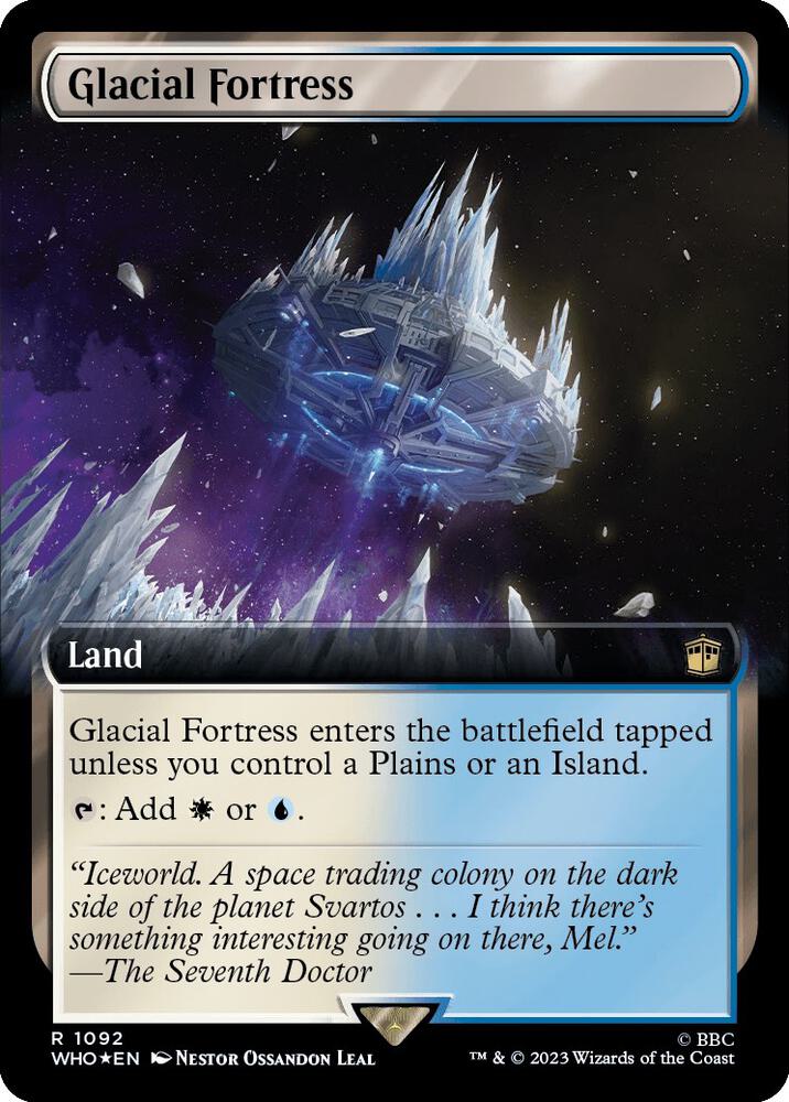 Glacial Fortress (Extended Art) (Surge Foil) - Universes Beyond: Doctor Who (WHO) NM *FOIL*