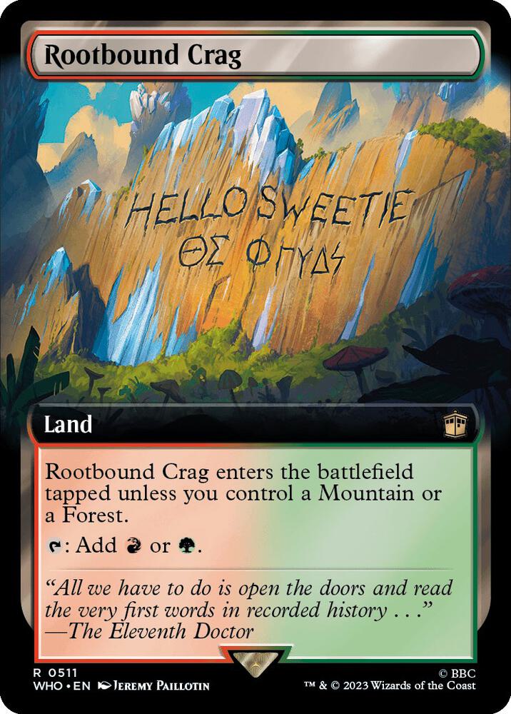 Rootbound Crag (Extended Art) - Universes Beyond: Doctor Who (WHO) NM *FOIL*