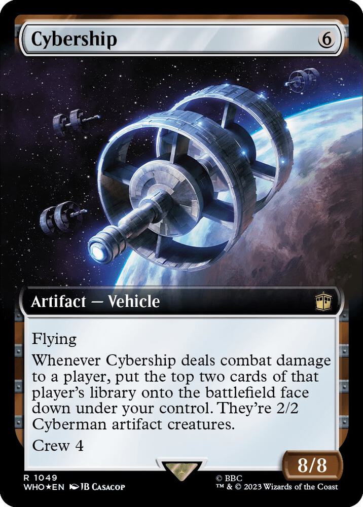 Cybership (Extended Art) (Surge Foil) - Universes Beyond: Doctor Who (WHO) NM *FOIL*
