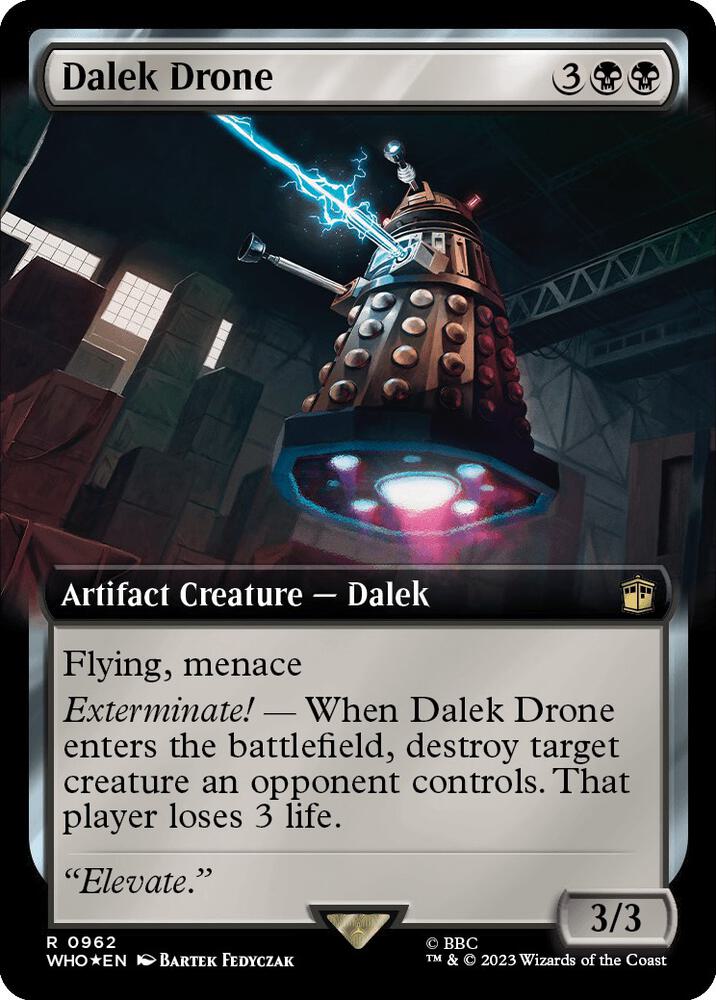 Dalek Drone (Extended Art) (Surge Foil) - Universes Beyond: Doctor Who (WHO) NM *FOIL*